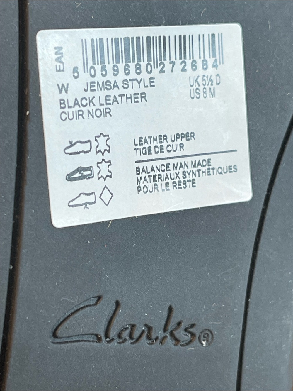Clarks Women’s Black Multi-Strap Sandals with Tan Footbed - Picture 6 of 7